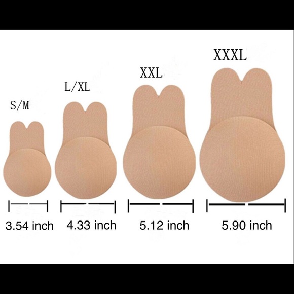Adhesive Rabbit Strapless Bra Nipple Covers -Beige - Picture 4 of 4